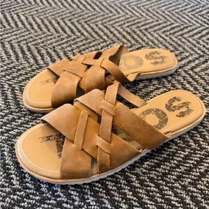 Sorel Tan Braided Slide Sandals